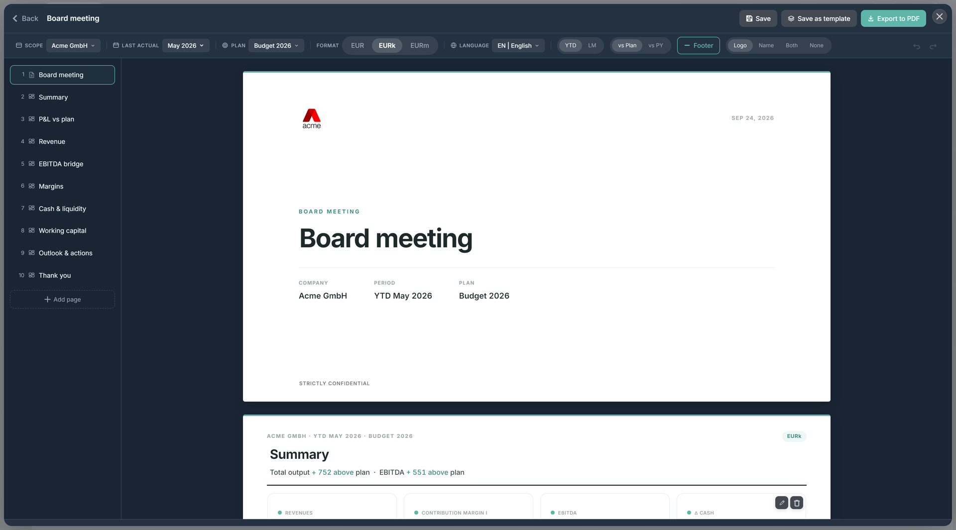 Report Builder landing with the saved-reports rail on the left and the template gallery